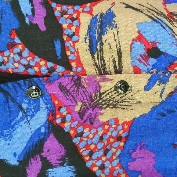 Vtg. Bar Harbor Sportswear Button Down Shirt 8 Blue Red Purple - Picture 6 of 16